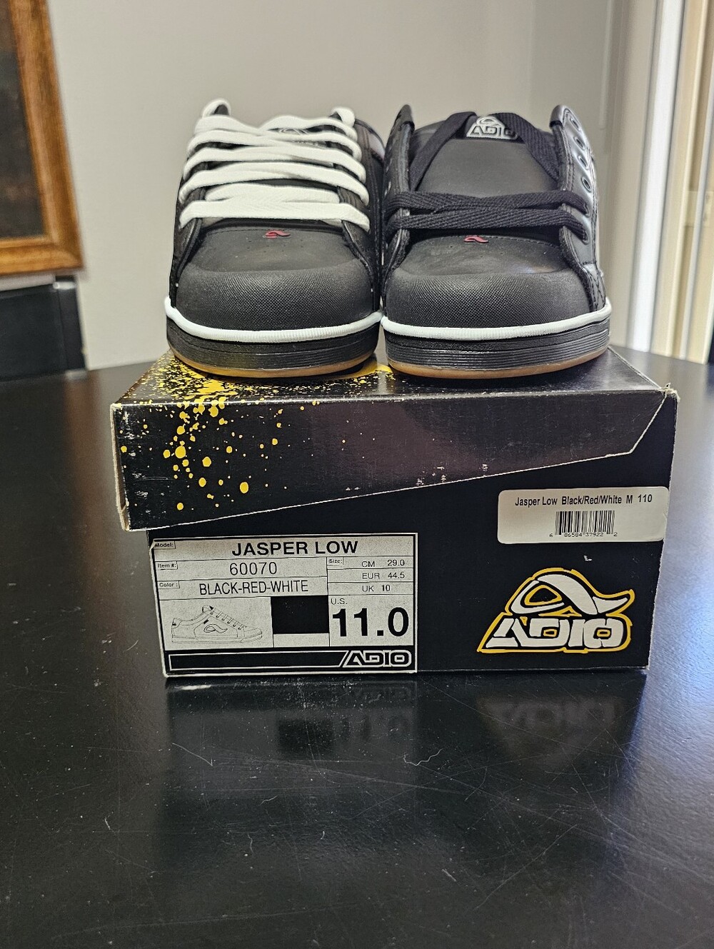 Vintage ADIO Jasper Low Men's Skate Shoes - Black/White